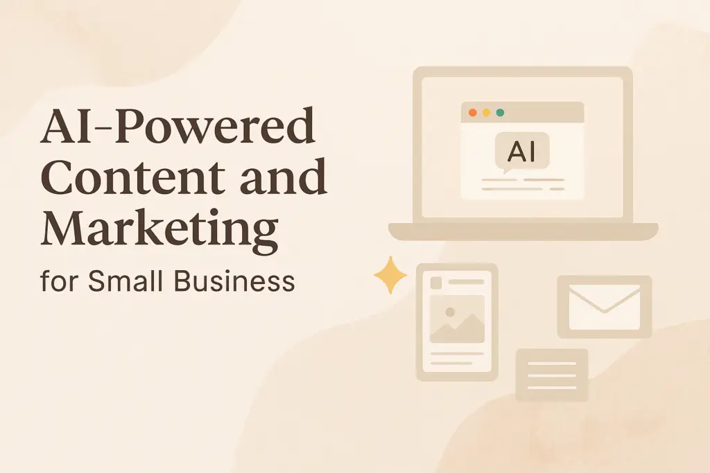 AI-powered content and marketing illustration for small business growth