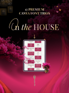 On the house font trio layout demonstration for brand design.